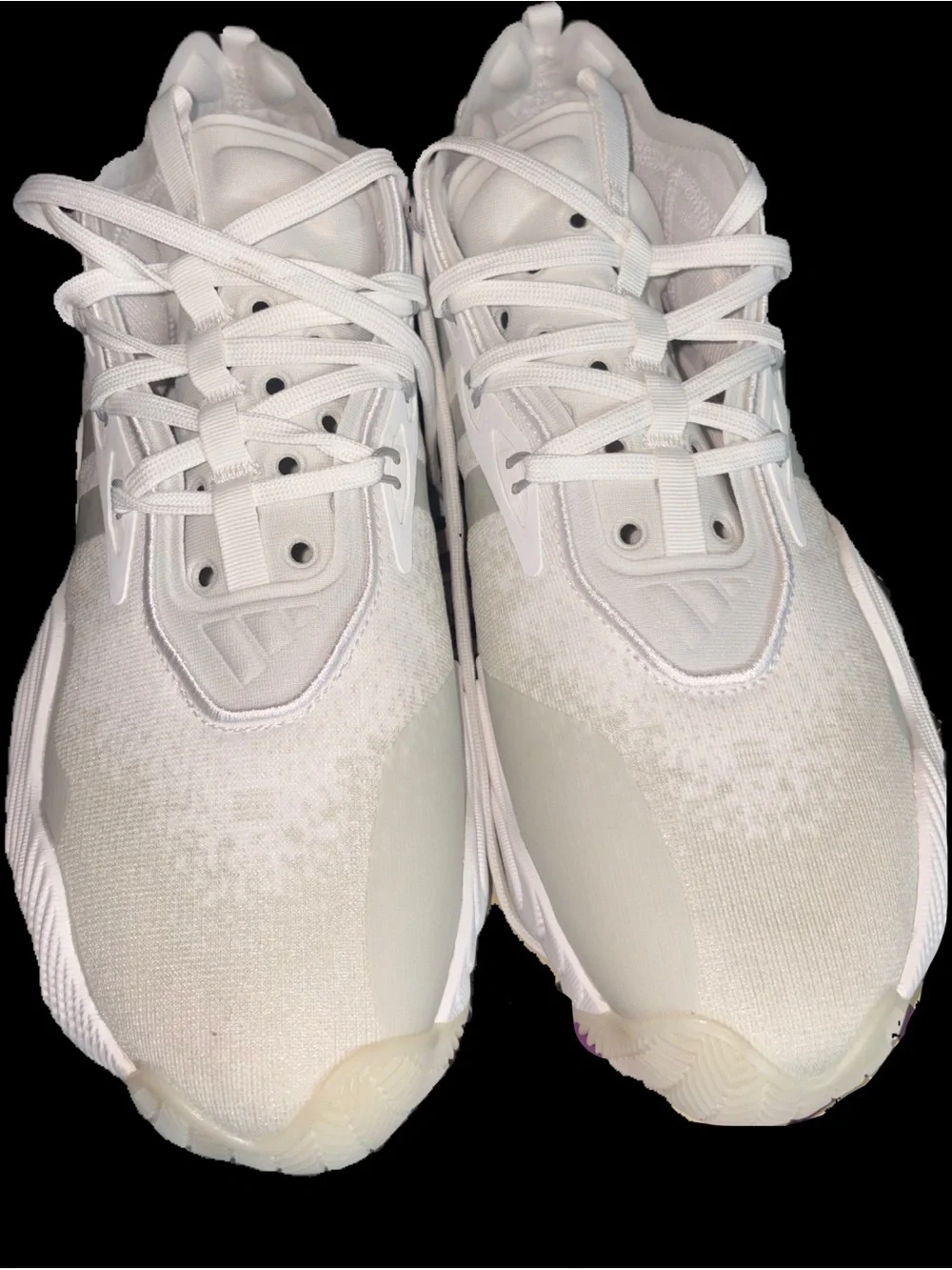 Adidas Trae Young 3 basketball shoe - White & Silver Wave-Textured